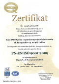 Certyfikat PN-EN ISO 9001:2009 (DE)