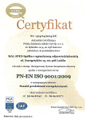 Certyfikat PN-EN ISO 9001:2009